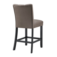 Beautiful Black/Brown Counter Height Chair Mocha-toned Fully Upholstered Channel-tufted Microfiber Set of 2
