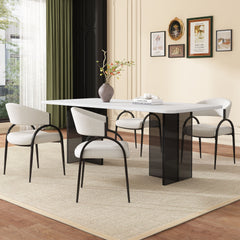 Upholstered Dining Chairs With Metal Legs (Set of 2),Beige