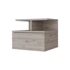 Light Gray 2-Tier Shelf Floating Nightstand