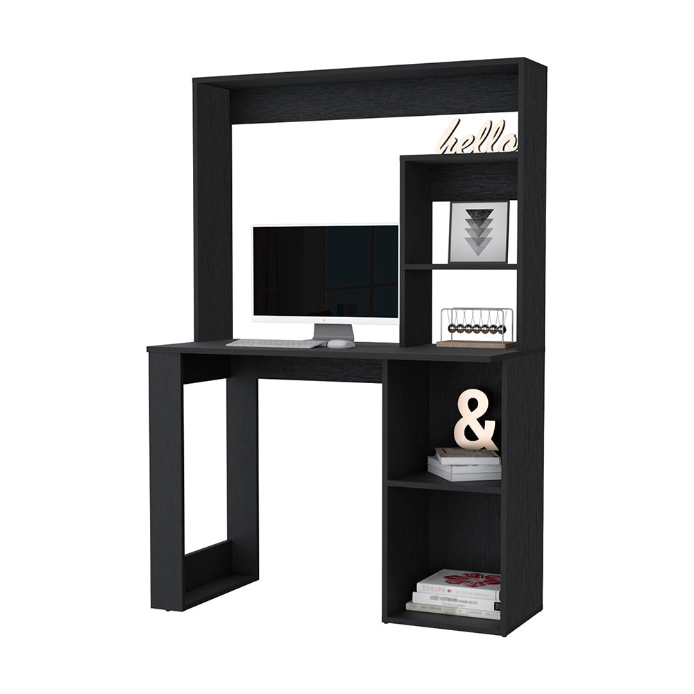 Computer Desk with Hutch and Storage Shelves Wenge