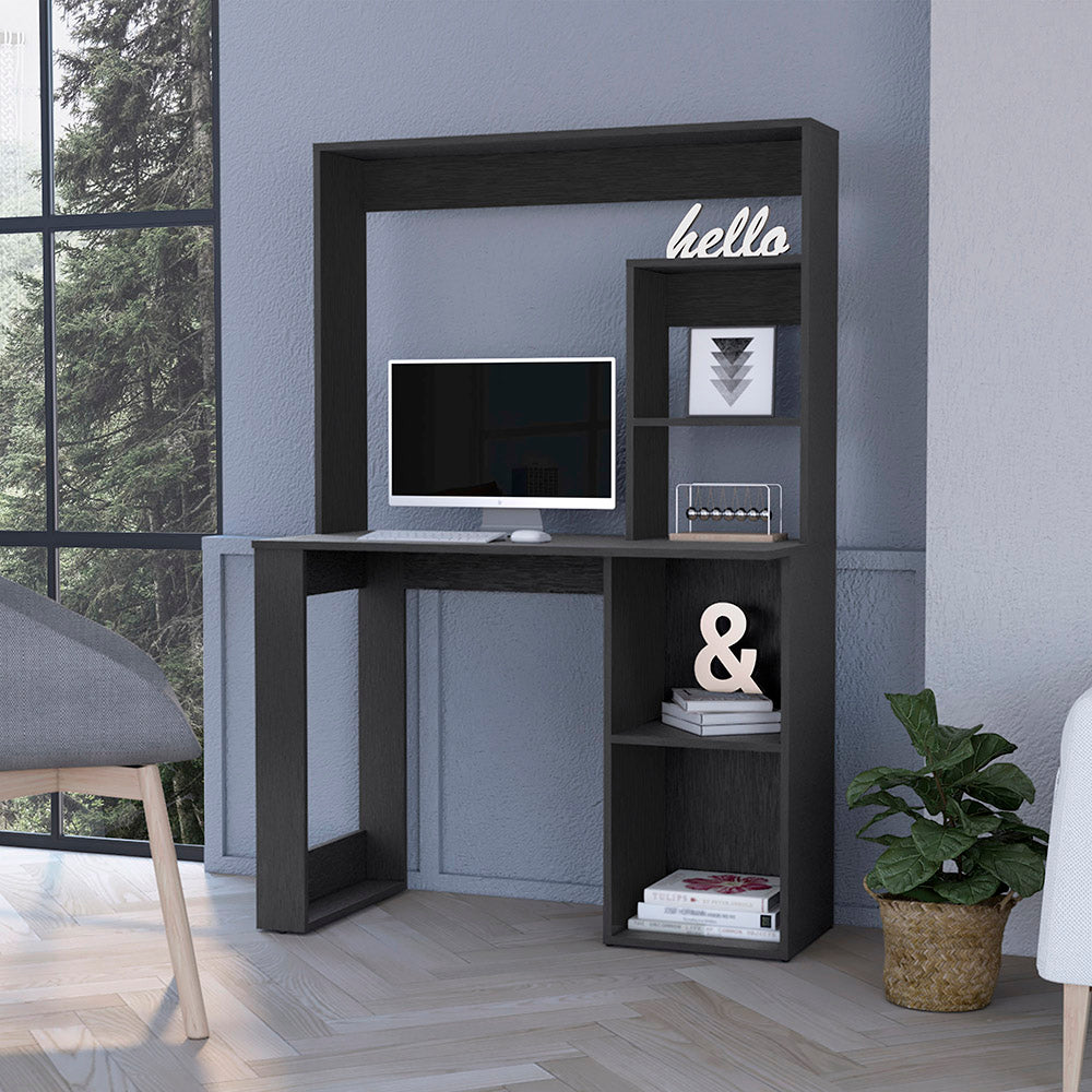 Computer Desk with Hutch and Storage Shelves Wenge