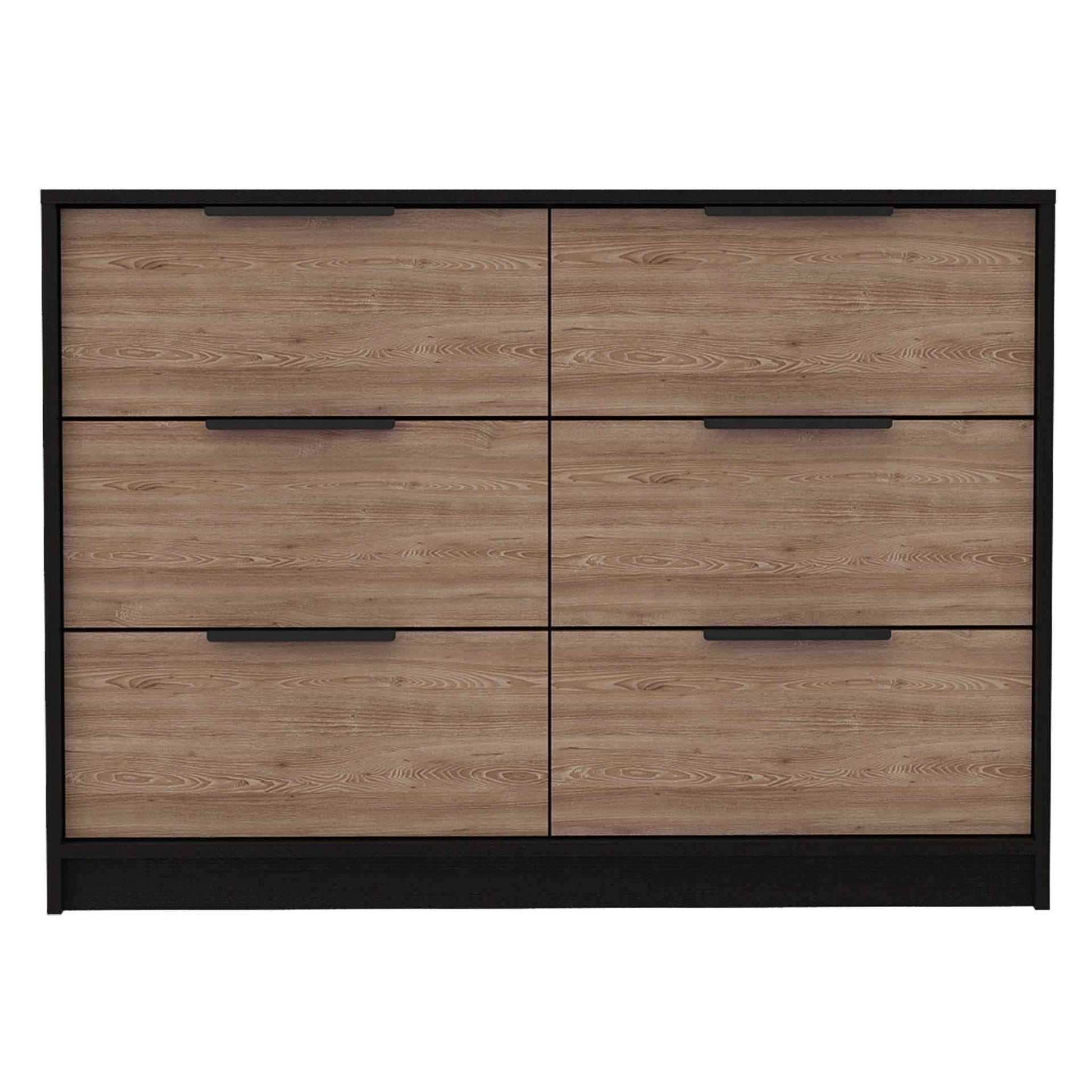 4-Drawer Rectangle Dresser Wenge and Pine