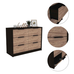 4-Drawer Rectangle Dresser Wenge and Pine