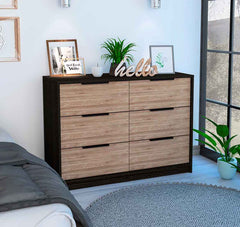 4-Drawer Rectangle Dresser Wenge and Pine