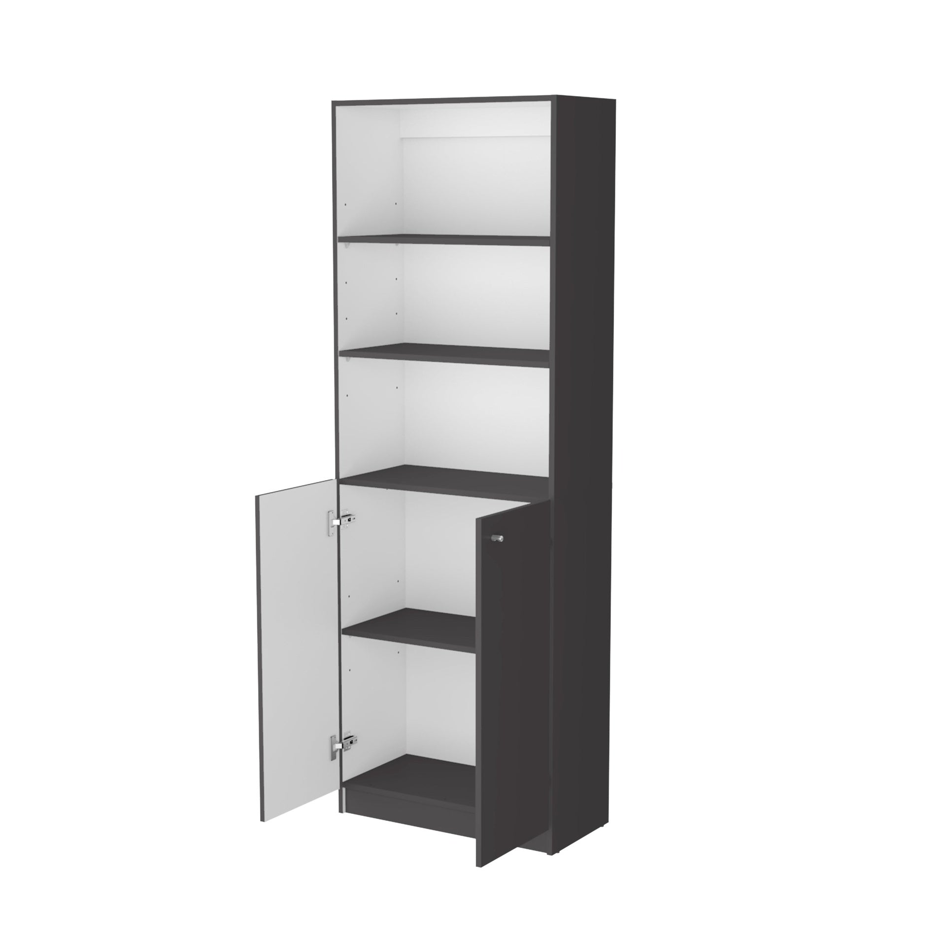 Matt Gray and White 2-Door Bookcase