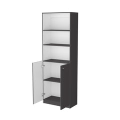 Matt Gray and White 2-Door Bookcase