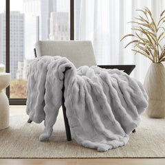1 PC 50x60" Vivienne Faux Fur Throw Light Grey