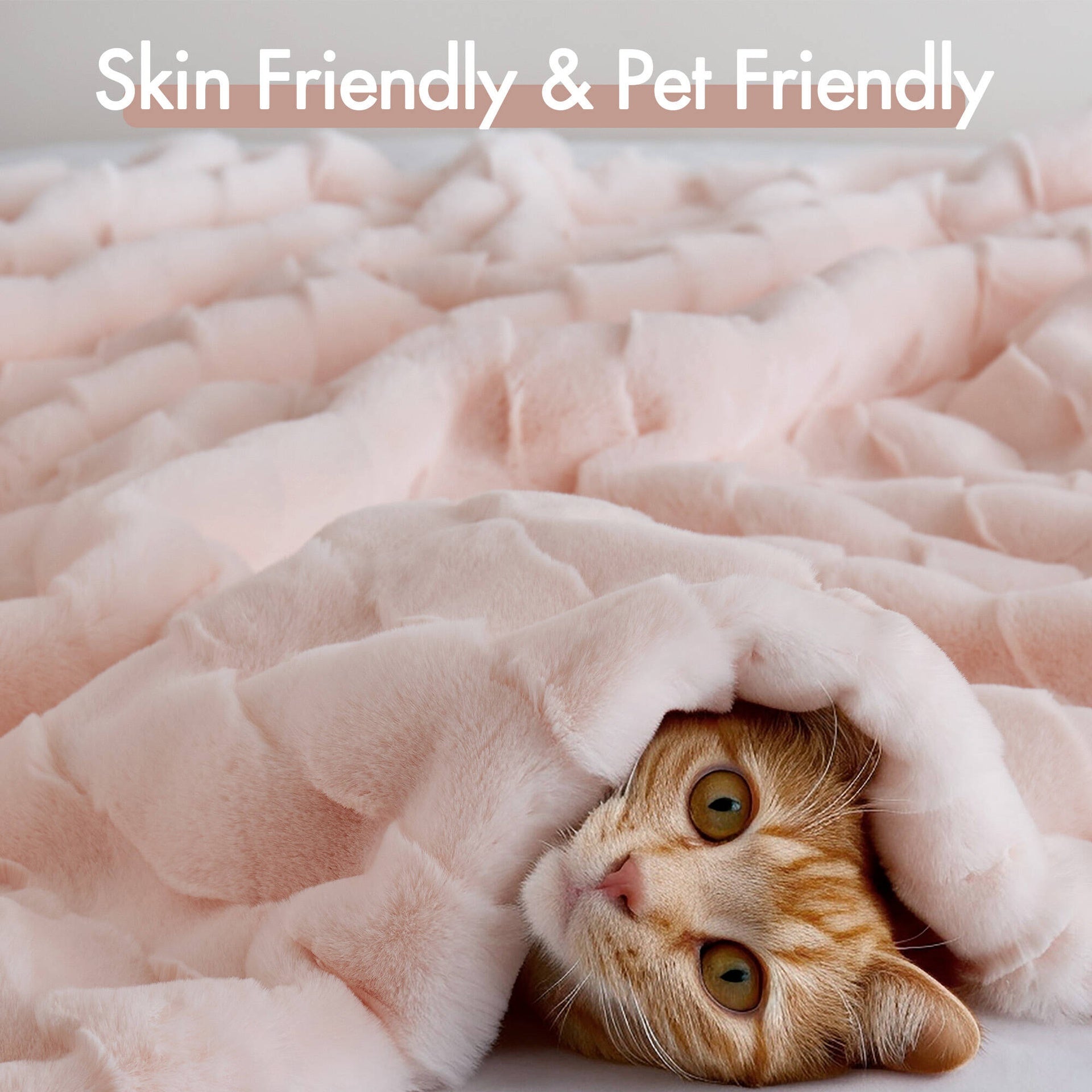 1 PC 50x60" Vivienne Faux Fur Throw Pink