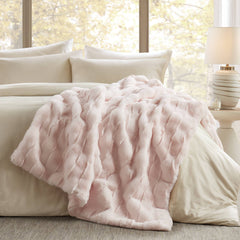 1 PC 50x60" Vivienne Faux Fur Throw Pink