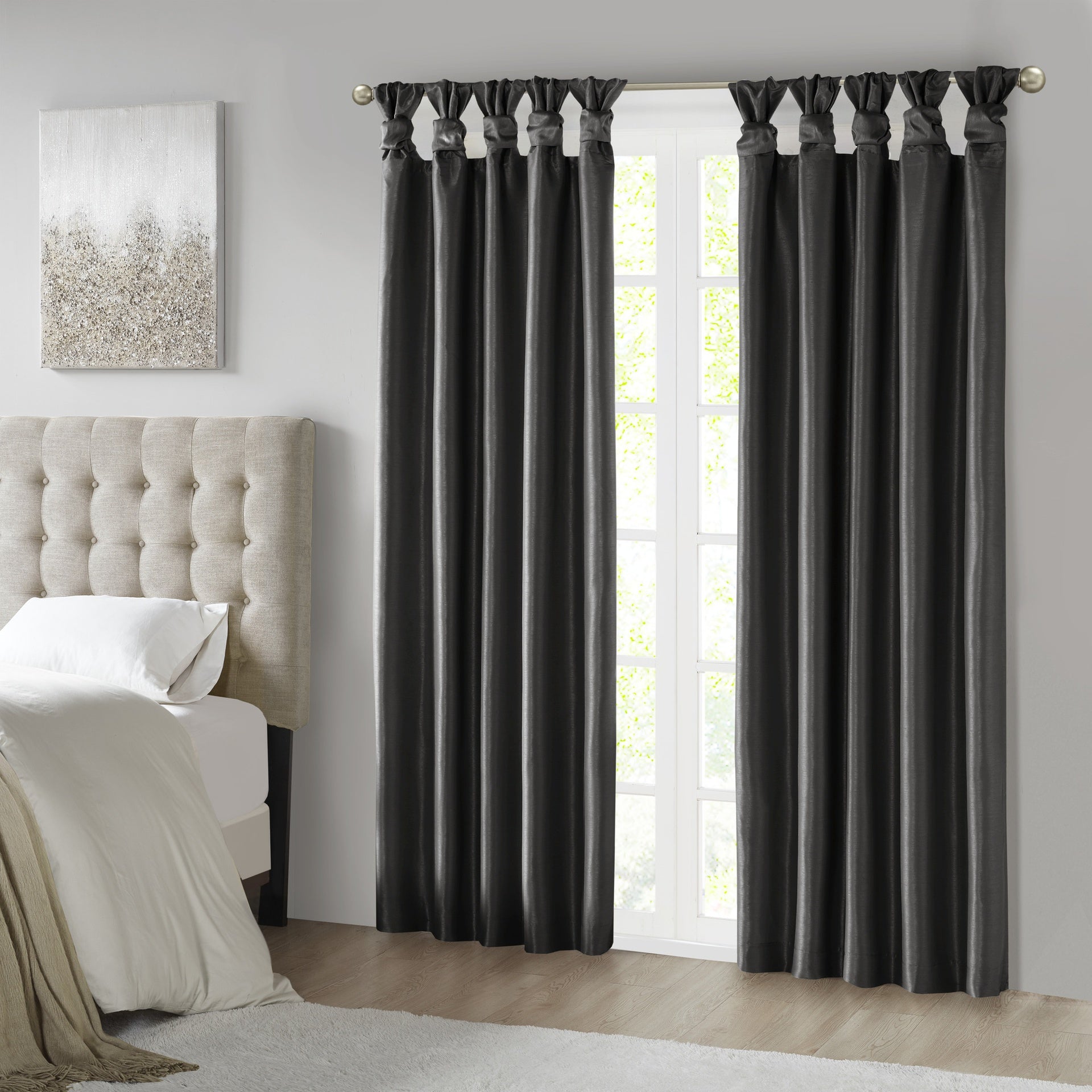 Twist Tab Total Blackout Window Curtain Panel Black 50x84" Blackout