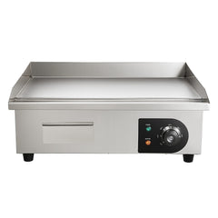 Commercial Electric Griddle, 21 x 11.8 inch, 1750W, 122-570°F Adjustable Temp Control, Stainless Steel Countertop Flat Top Grill with 2 Spatulas, 2 Brushes and 4 Foot Pads, for Steak, Pancake