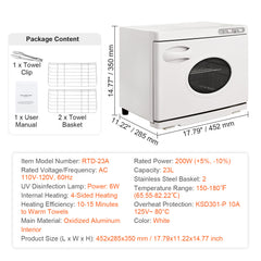 Hot Towel Warmer，23L Large Capacity Spa Hot Towel Warmers with See Through Window, 2 Stainless Steel Racks, Holds up 50-60 Towels, 2-in-1 All-round Heating for Facials, SPA, Massage, Salon