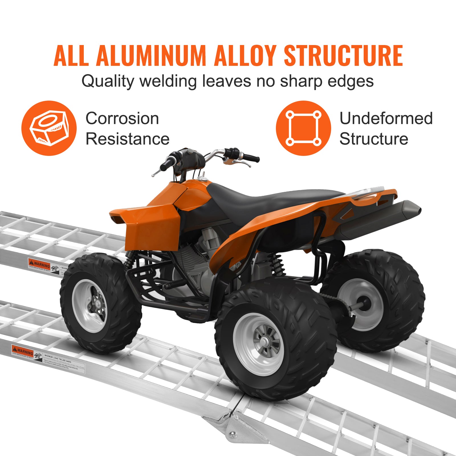 Aluminum Ramp 1500 LBS Foldable Loading Ramps for Pickup Trucks Bed 2 PCS