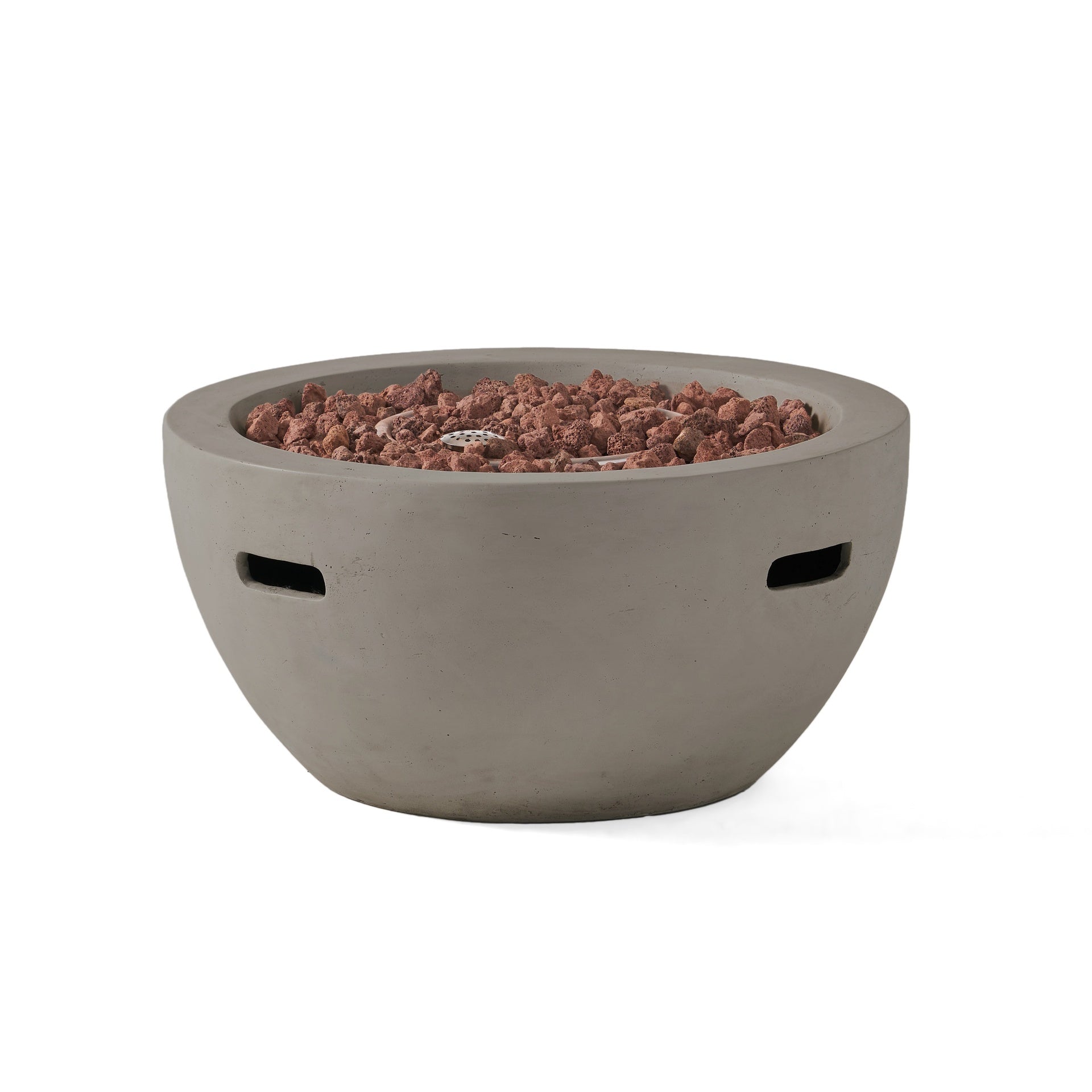 27" Bowl Shaped MGO 40,000 BTU Propane Fire Pit, Light Grey (Tank Cover not Included)