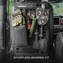 Tacmolle Innovative Dual-Tray Car Organizer: Rigid MOLLE Panel with Foldable Trays for Versatile Storage and On-the-Go Convenience
