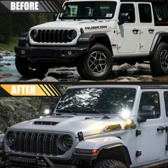OMU Genesis Series Aluminum Yellow Color High Low Beam Switchable A-Pillar Spotlight Compatible with Trucks Jeep Ford etc ATV Motorcycle