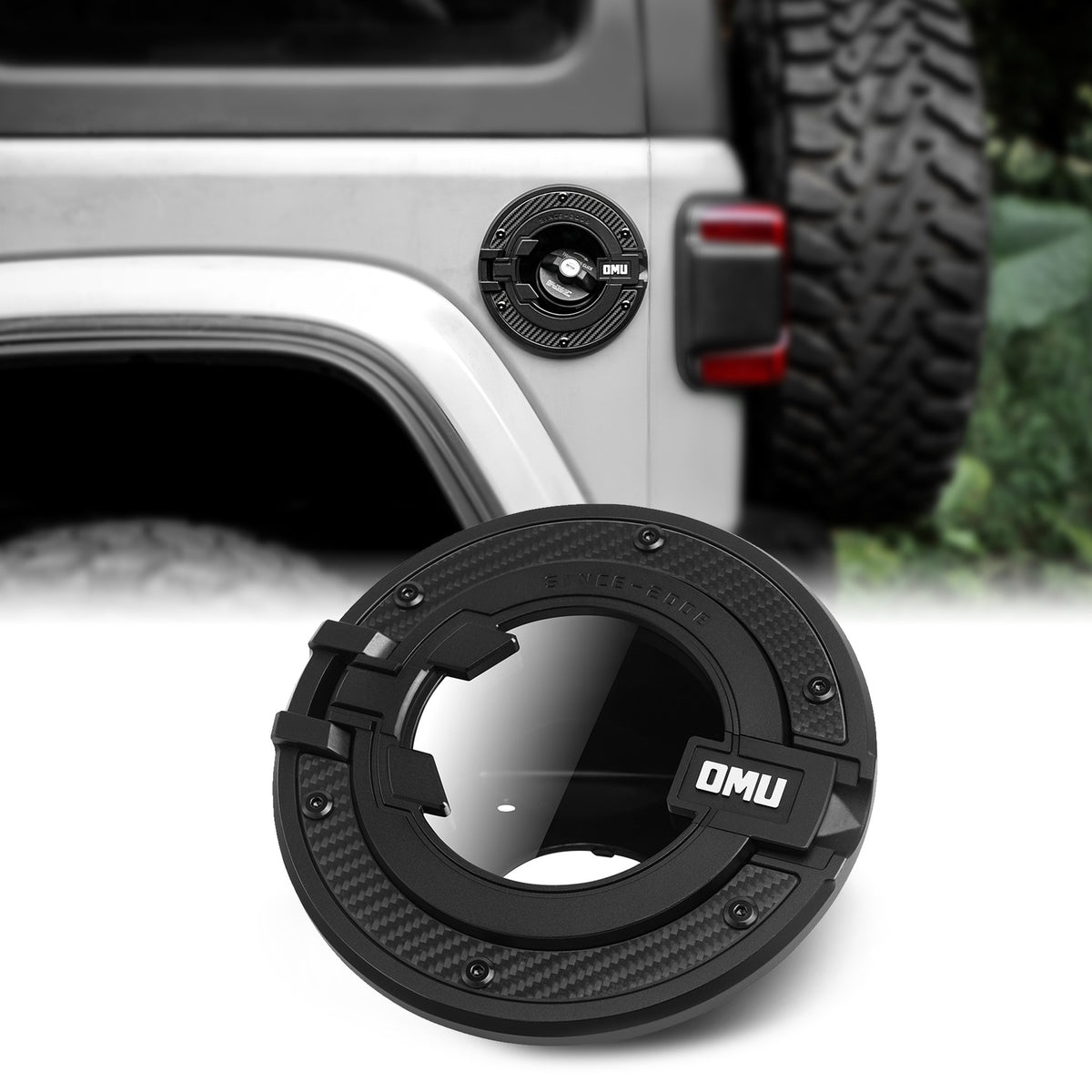 OMU Genesis Series Aluminum Transparent Space Capsule Gas Tank Cover For Jeep Wrangler JL(2018-2024)