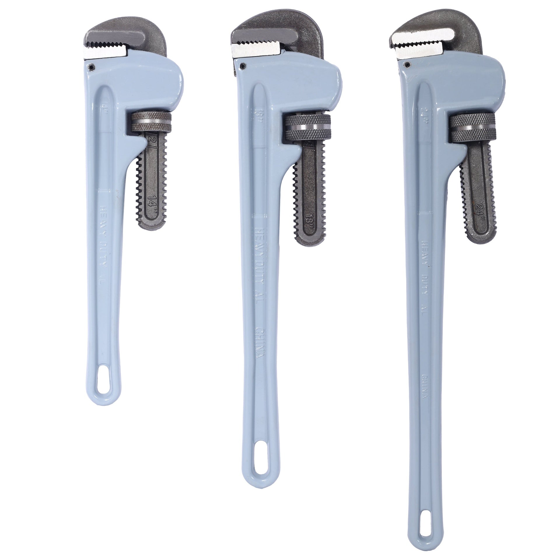 3PCS Aluminium Pipe Wrench Adjustable Jaw Plumbing Pipe Wrench (14" 18" 24" inch) Pipe Wrench Set