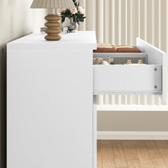 8 Drawers Dresser for Bedroom, Wood Bedroom Dresser Modern Drawer Chest, 8 Chest of Drawer, Tall Dresser for Closet, Dressers Organizer for Living Room, Closet, White