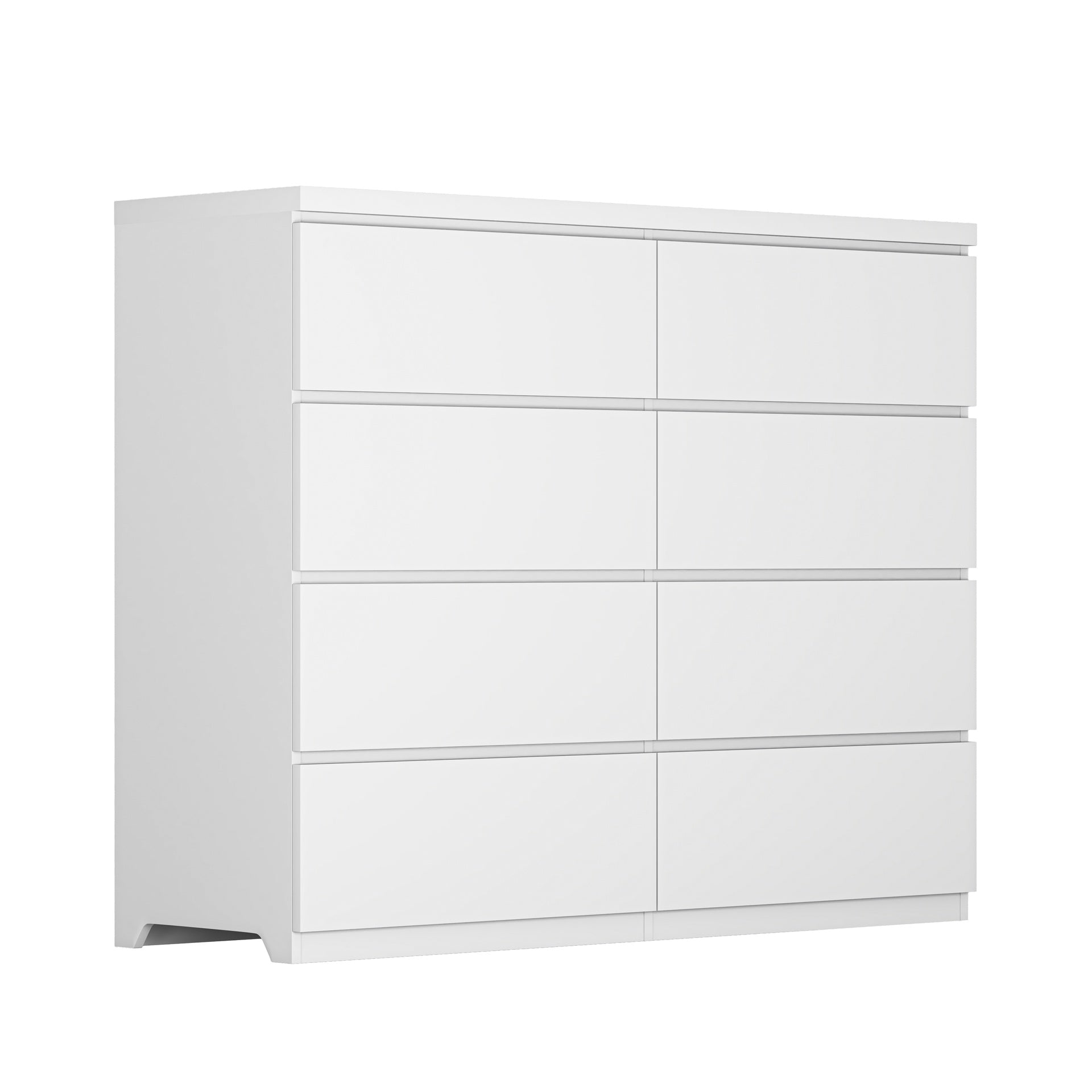 8 Drawers Dresser for Bedroom, Wood Bedroom Dresser Modern Drawer Chest, 8 Chest of Drawer, Tall Dresser for Closet, Dressers Organizer for Living Room, Closet, White