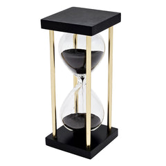 3x3x7" Spellman 15-Minute Hourglass with Metal Frame, Black