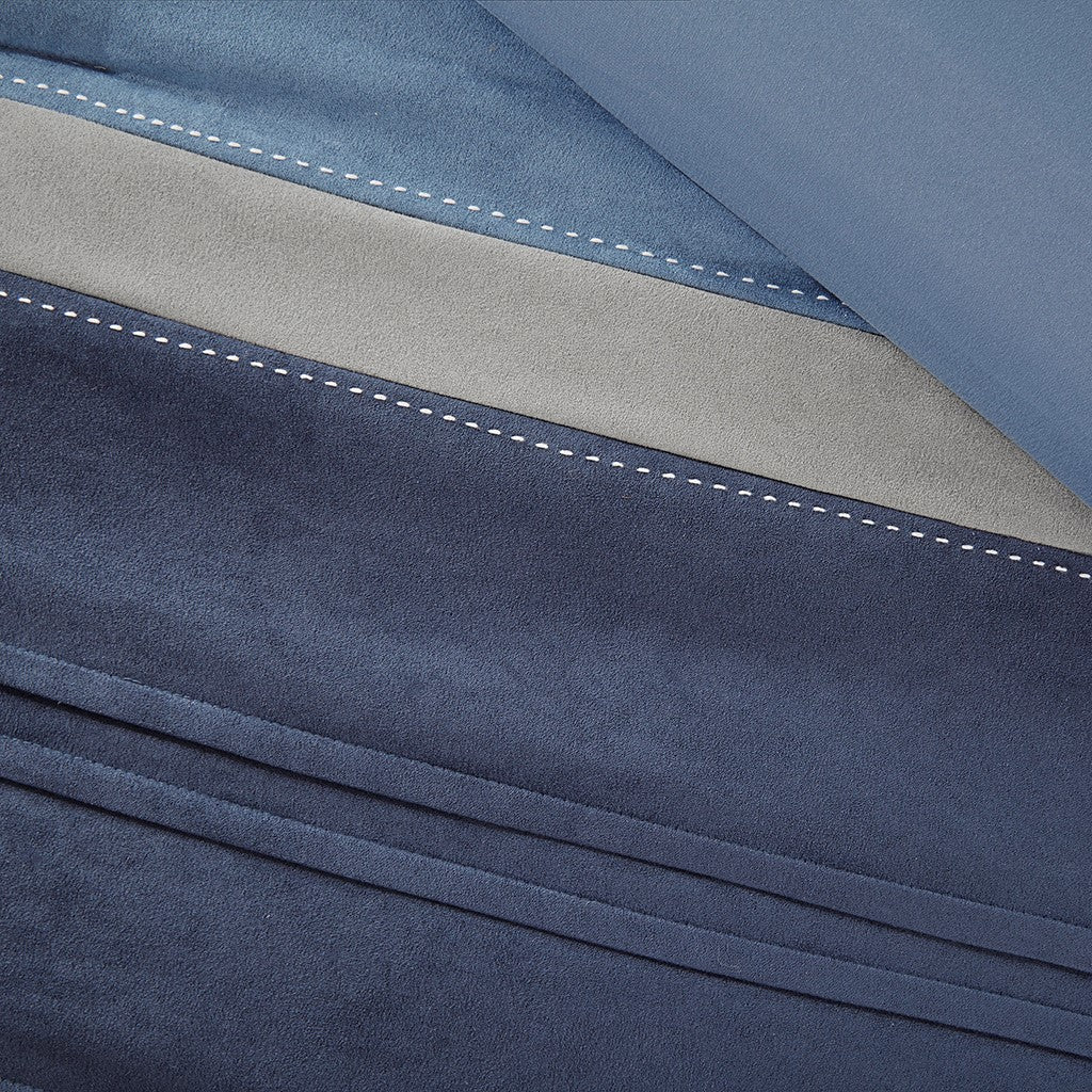 7 Piece Microsuede Comforter Set Navy Cal King
