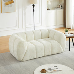 Chenille Pure Foam Sofa, Modern Quilted Cloud Sofa, Deep-Seat Chenille Pure Foam Sofa, Comfortable Modern Sofa, Suitable for Living Rooms, Bedrooms, and Apartments