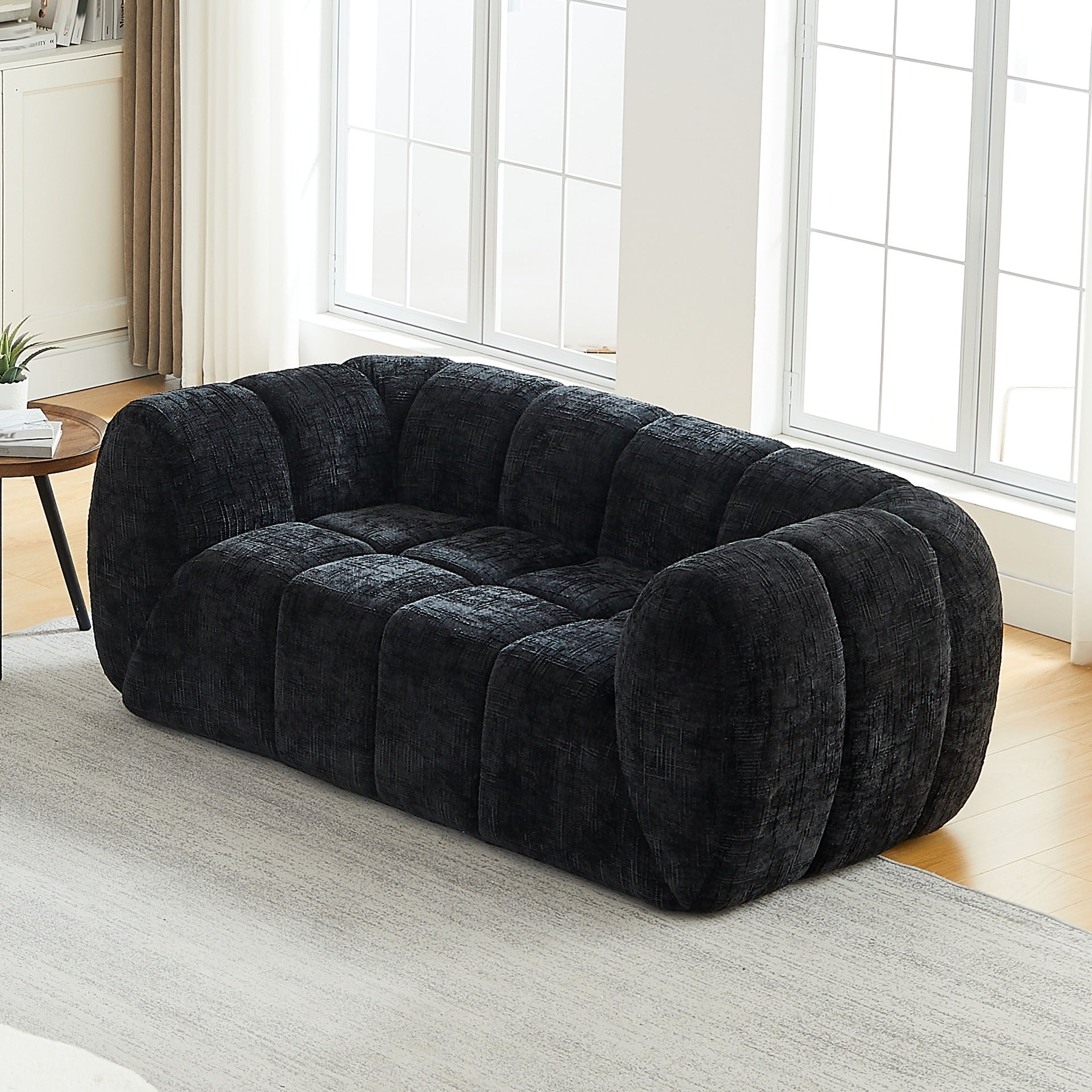 Chenille Pure Foam Sofa, Modern Quilted Cloud Sofa, Deep-Seat Chenille Pure Foam Sofa, Comfortable Modern Sofa, Suitable for Living Rooms, Bedrooms, and Apartments