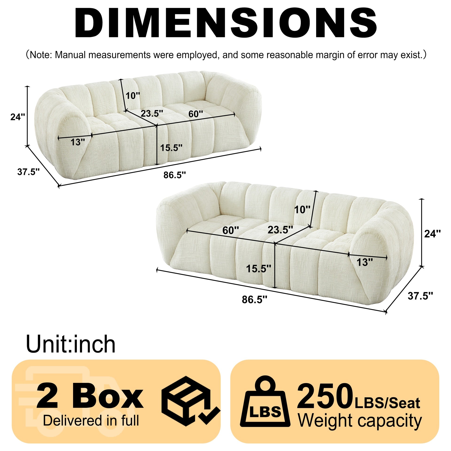 Chenille Pure Foam Sofa, Modern Quilted Cloud Sofa, Deep-Seat Chenille Pure Foam Sofa, Comfortable Modern Sofa, Suitable for Living Rooms, Bedrooms, and Apartments