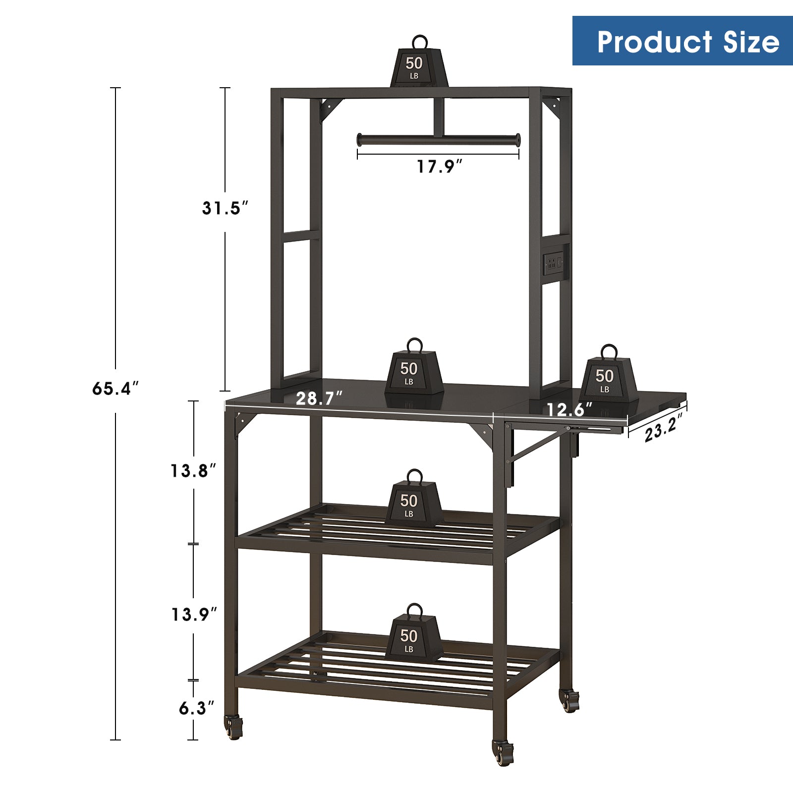 3D Printer Stand, Heavy Duty 3D Printer Table Stand with Filament Storage Rack, T-Shaped Spools Holder Rack with Wheels,3D Printer Workbench for 3D Printing Studio, Home Office Workshop
