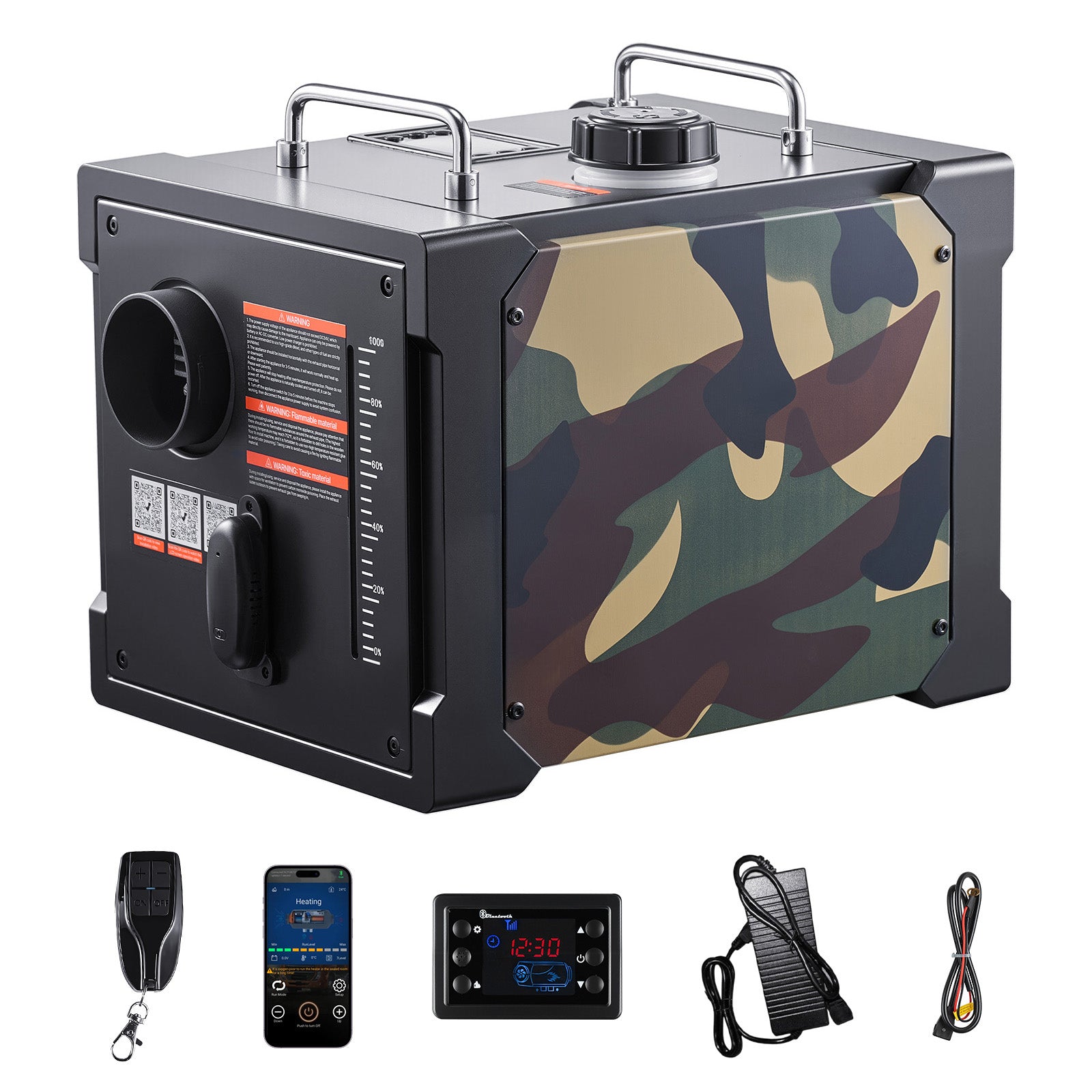 Diesel Heater Portable Diesel Air Heater 8KW DC 12V/24V Bluetooth 1.9 Gal