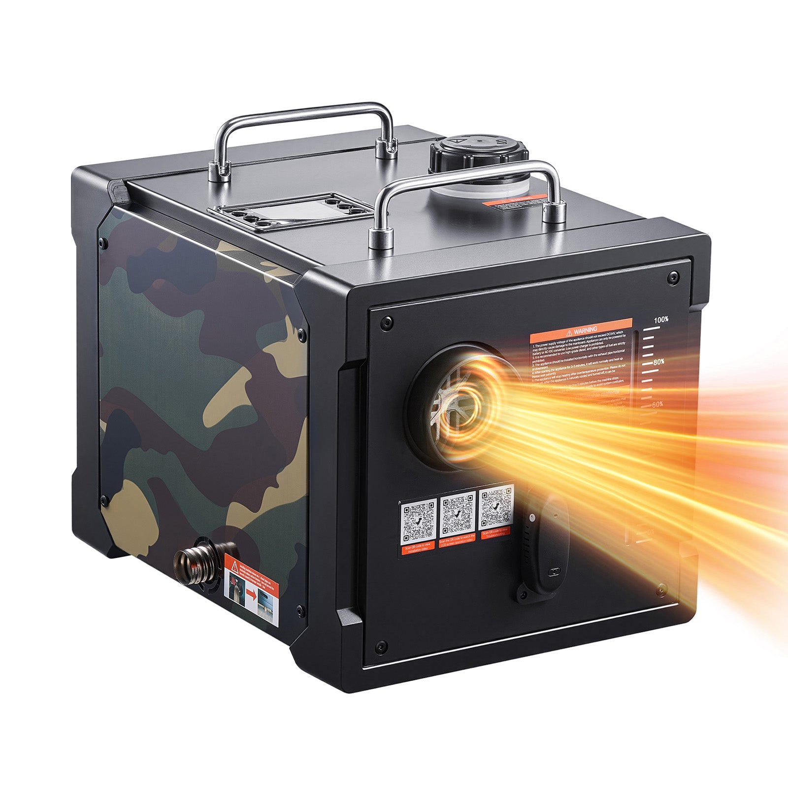 Diesel Heater Portable Diesel Air Heater 8KW DC 12V/24V Bluetooth 1.9 Gal