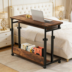 Office Desk with Wheels,Convenient Laptop Table,Height Adjustable Office Desk