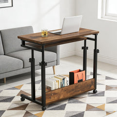 Office Desk with Wheels,Convenient Laptop Table,Height Adjustable Office Desk