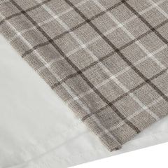 1-Piece 50x63" Plaid Rod Pocket and Back Tab Curtain Panel with Fleece Lining,Brown