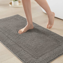1 PCS 17x24" 100% Cotton Tufted 3000 GSM Reversible Bath Rug Charcoal