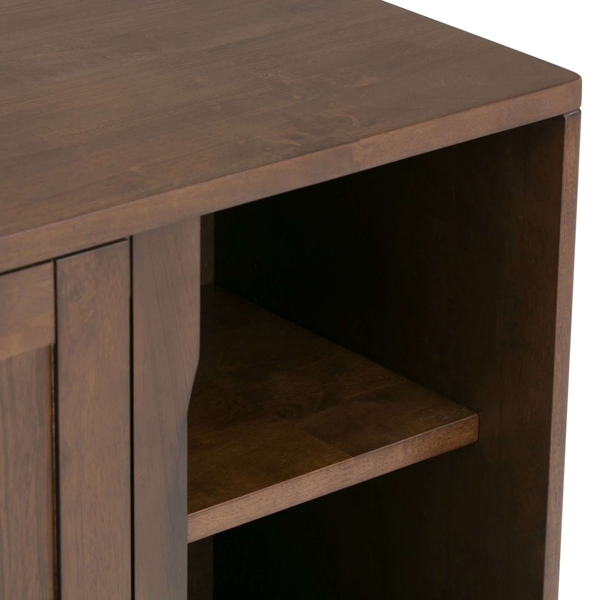 Harper 30 inch Wide Solid Hardwood Mid-Century Modern Low Storage Cabinet in Walnut Brown