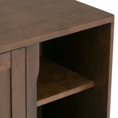 Harper 30 inch Wide Solid Hardwood Mid-Century Modern Low Storage Cabinet in Walnut Brown