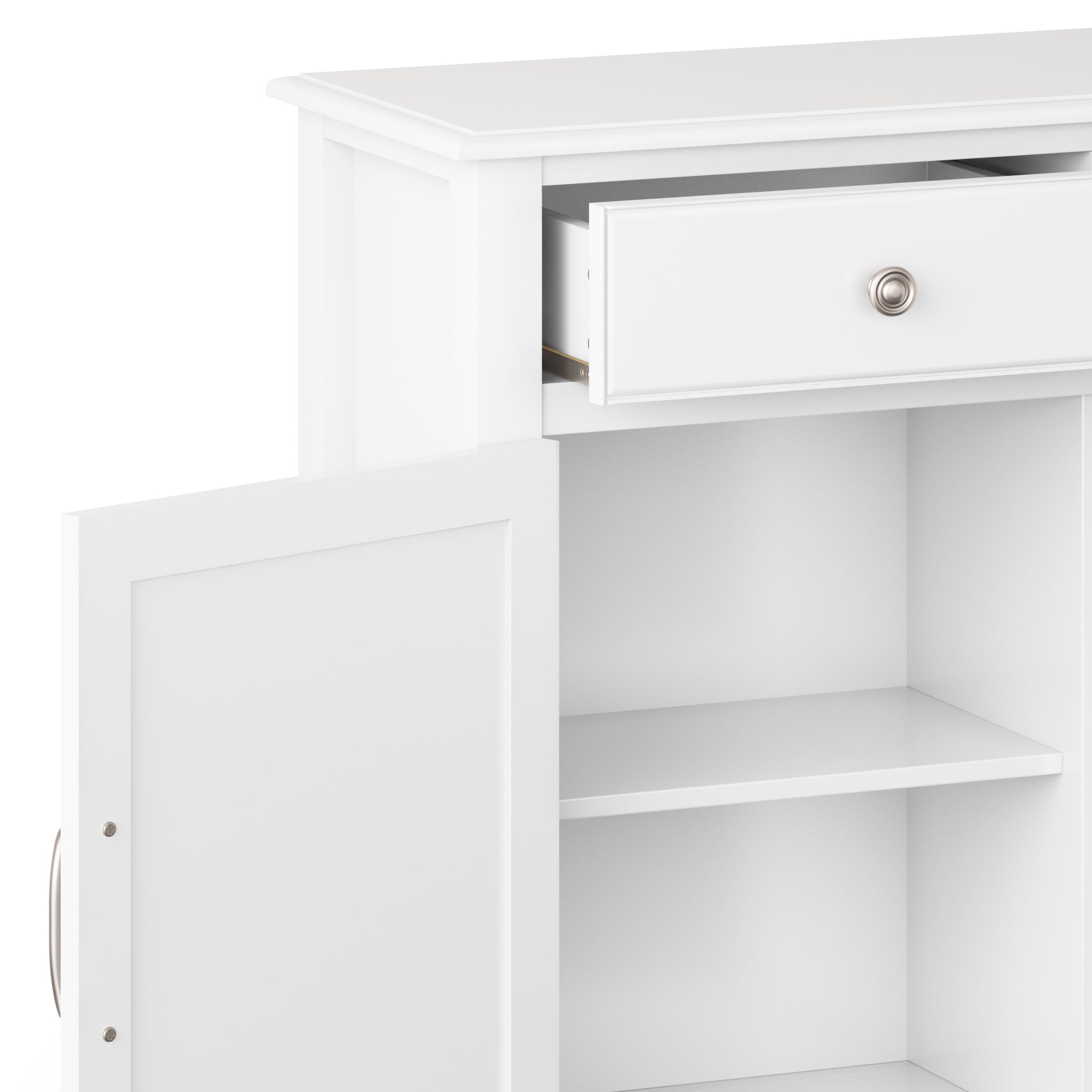 Connaught Solid Wood Entryway Storage Cabinet in White