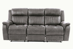 Contemporary Style Manual Motion  3pc Living Room Set Comfortable Recliners Leatherette Upholstered Slate Blue Finish Primary Living Room Furniture