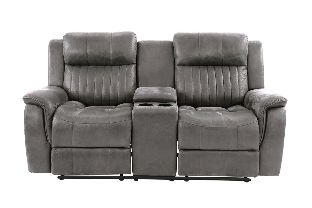 Contemporary Style 2pc Living Room Set 1x Recliner 1x Loveseat Slate Blue Finish Vertical And Horizontal Tufting Primary Living Room Furniture