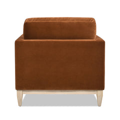 Knox 36" Modern Farmhouse Arm Chair, Burnt Orange   Performance Velvet