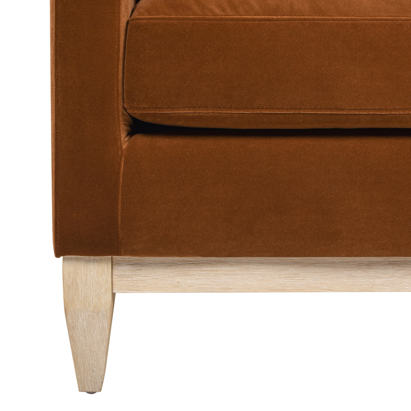 Knox 36" Modern Farmhouse Arm Chair, Burnt Orange   Performance Velvet