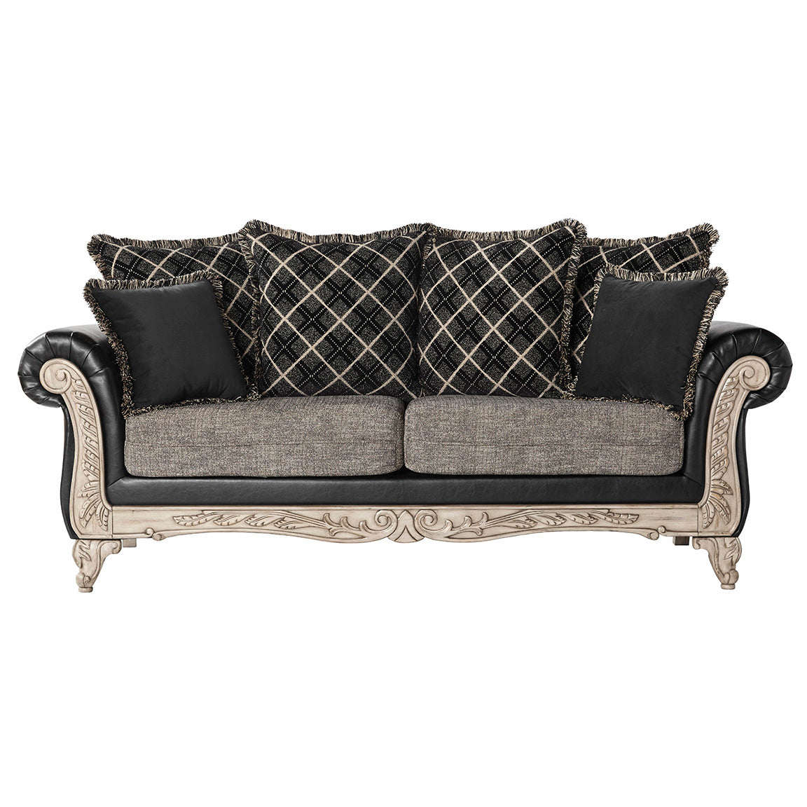San Marino 2-Tone Fabric Wooden Frame Sofa