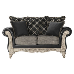 San Marino 2-Tone Fabric Wooden Frame Sofa and Loveseat Set