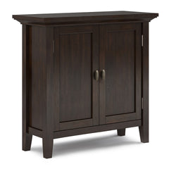 Redmond 32 inch Wide Solid Wood Low Storage Cabinet in Brunette Brown