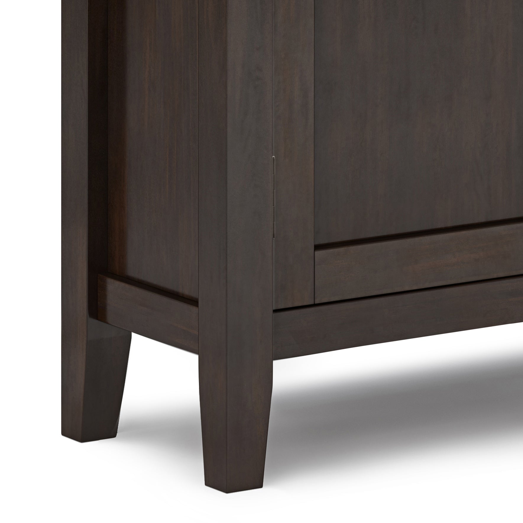 Redmond 32 inch Wide Solid Wood Low Storage Cabinet in Brunette Brown