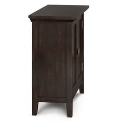 Redmond 32 inch Wide Solid Wood Low Storage Cabinet in Brunette Brown