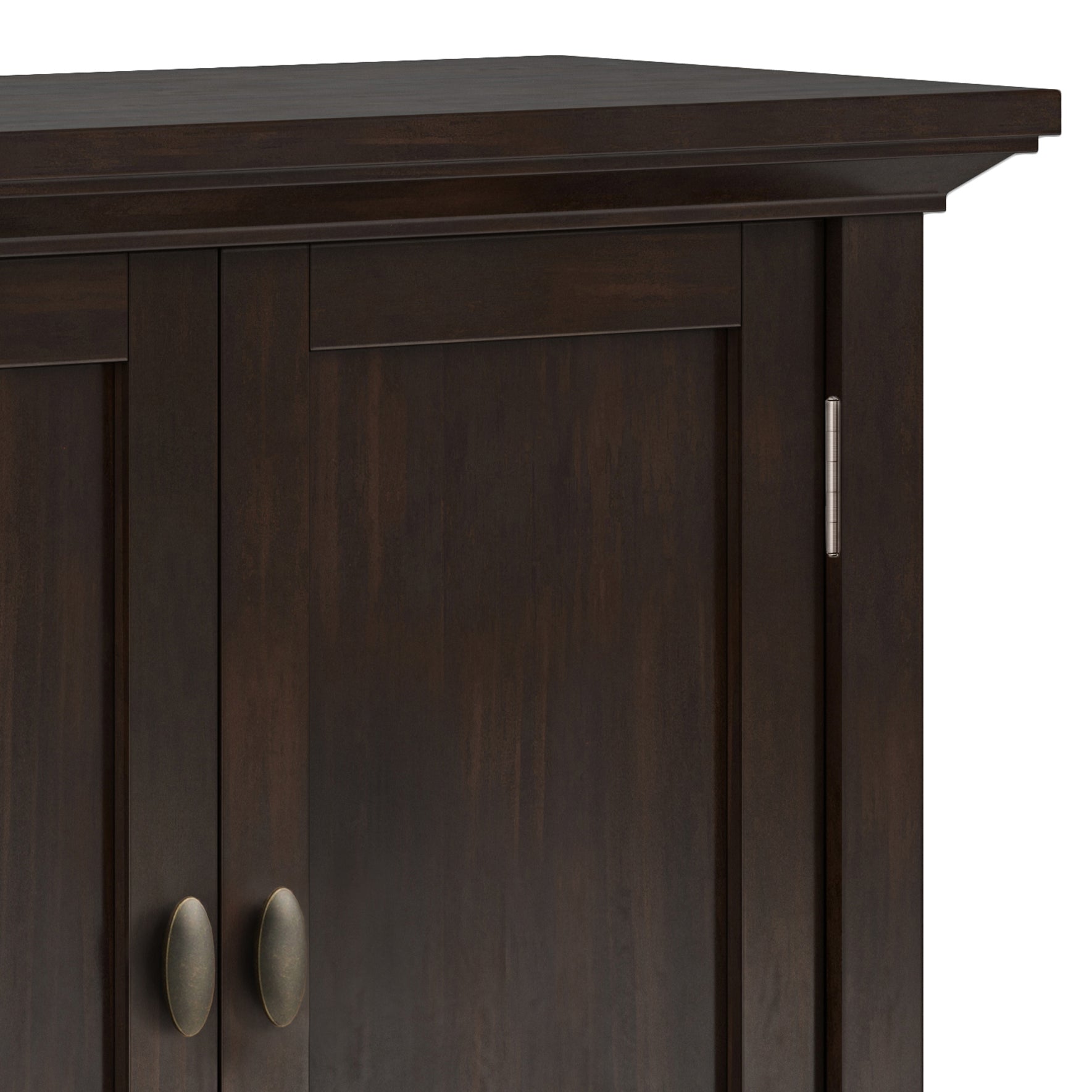 Redmond 32 inch Wide Solid Wood Low Storage Cabinet in Brunette Brown