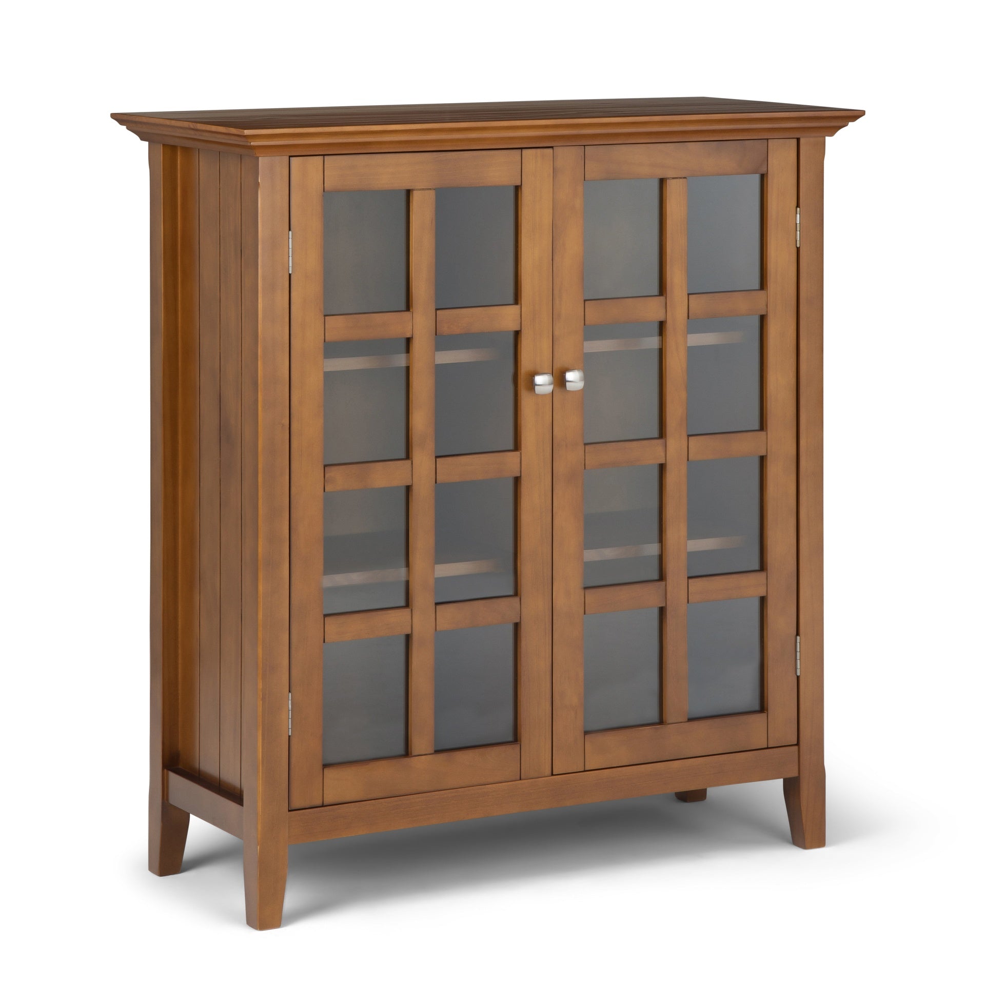 Acadian 39 inch Wide Solid Wood Transitional Storage Cabinet in Light Golden Brown